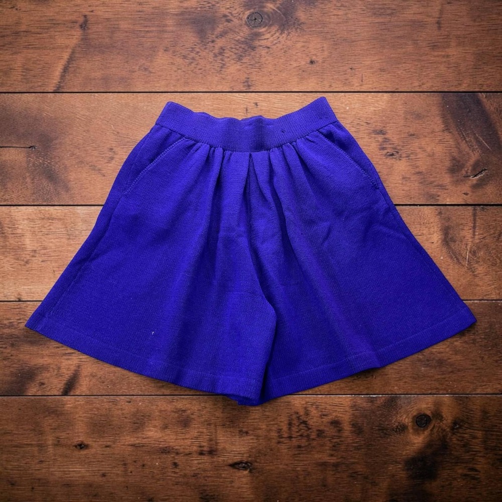 Vintage USA St John Separates Royal Blue Santana Knit Short 6" Inseam Size 4 W26